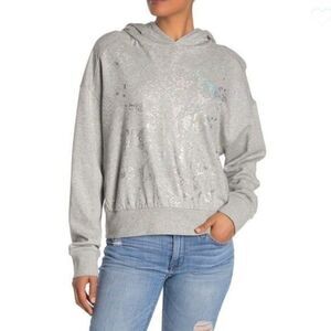Nwt Socialite Silver Gray Hoodie Sweatshirt Snake Print Pullover Long Sleeve